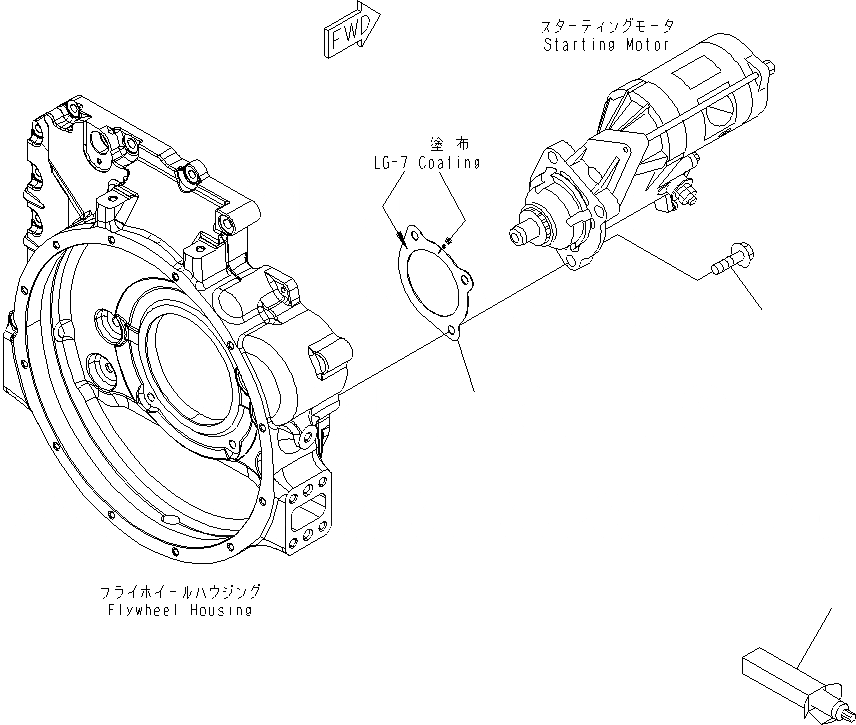 Схема запчастей Komatsu PW180-7E0 - КРЕПЛЕНИЕ СТАРТЕРА (.KW) AA ДВИГАТЕЛЬ