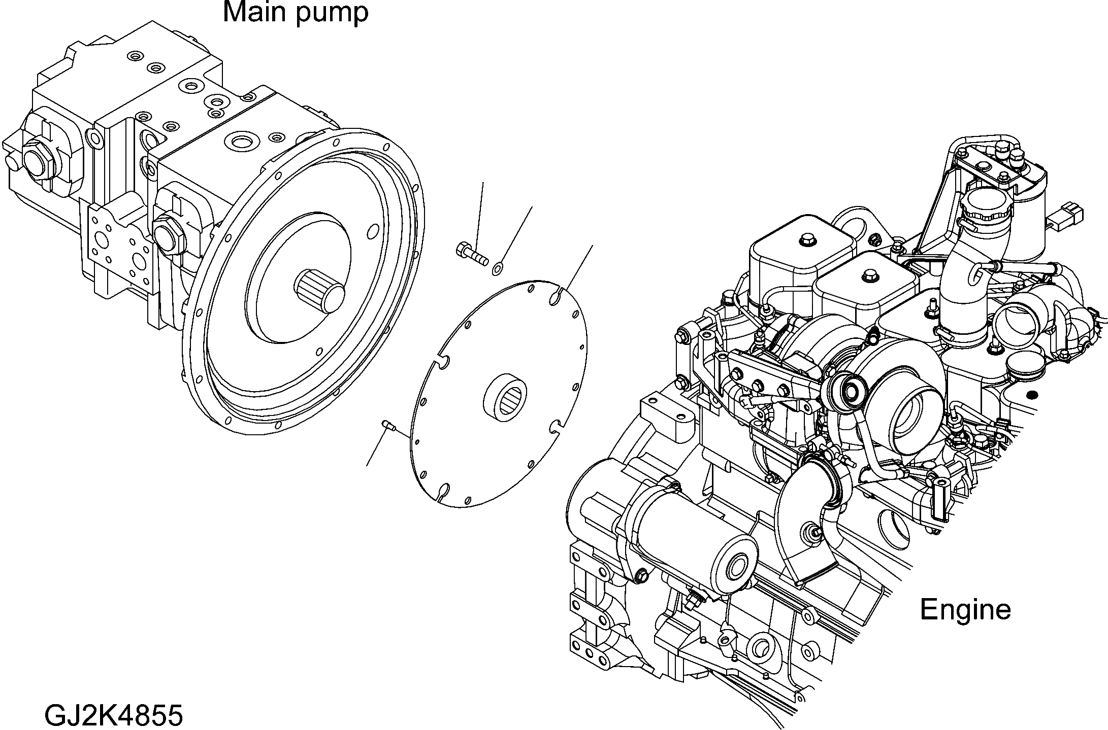 Схема запчастей Komatsu PW180-7E0 - ДЕМПФЕР B КОМПОНЕНТЫ ДВИГАТЕЛЯ