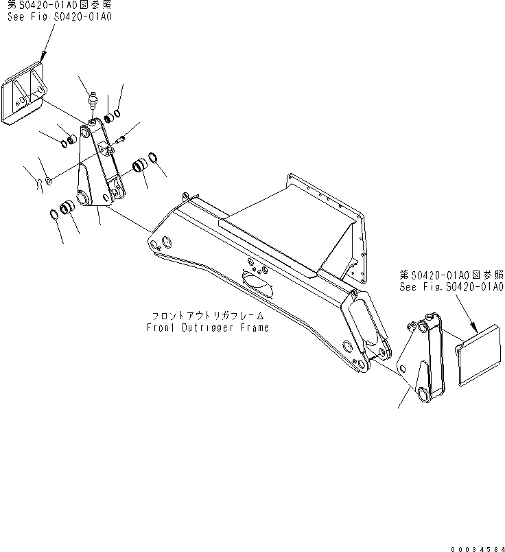 Схема запчастей Komatsu PW180-7E0 - ПЕРЕДН. ОПОРА (LEGS) S ПОДВЕСКА И КОЛЕСА