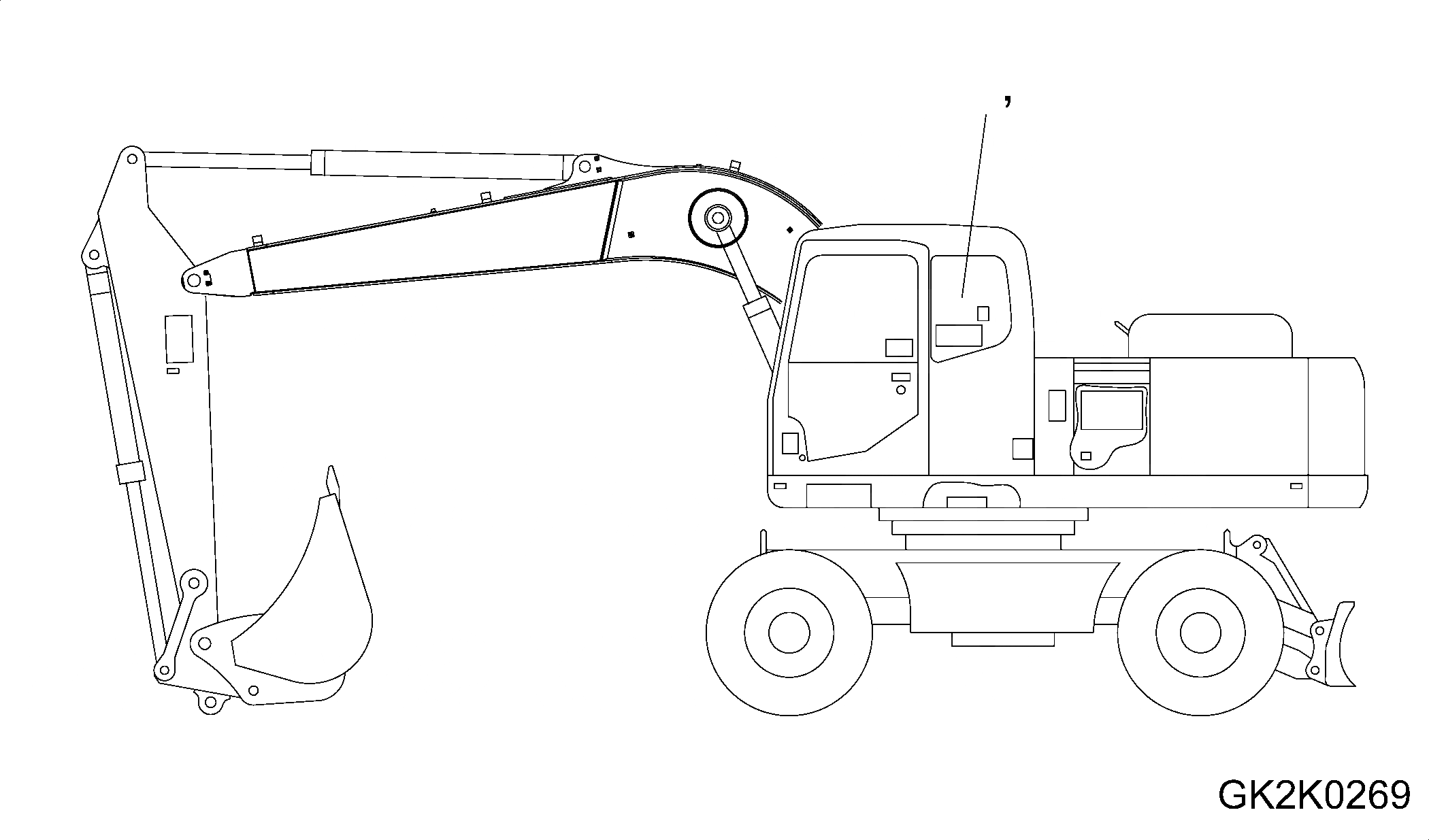 Схема запчастей Komatsu PW180-7E0 - .M МОСТ LIFT ЕМКОСТЬ (ONE-ЧАСТИ СТРЕЛА) U МАРКИРОВКА