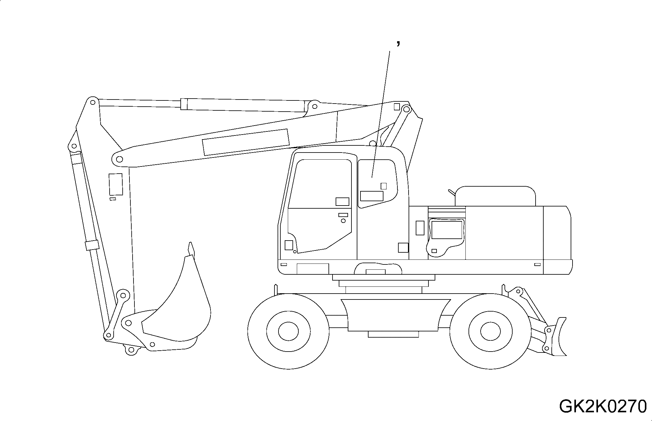 Схема запчастей Komatsu PW180-7E0 - .7M МОСТ LIFT ЕМКОСТЬ (TWO-ЧАСТИ СТРЕЛА) U МАРКИРОВКА