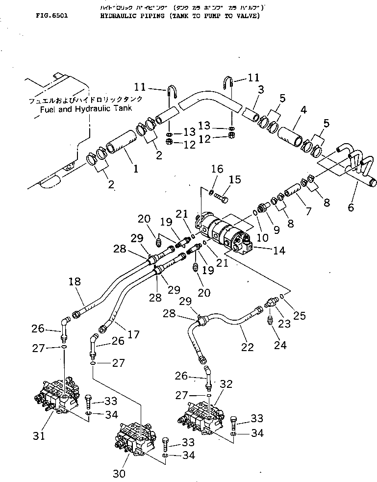 Схема запчастей Komatsu PW20-1 - ГИДРОЛИНИЯ (ИЗ БАКА В НАСОС - КЛАПАН) УПРАВЛ-Е РАБОЧИМ ОБОРУДОВАНИЕМ