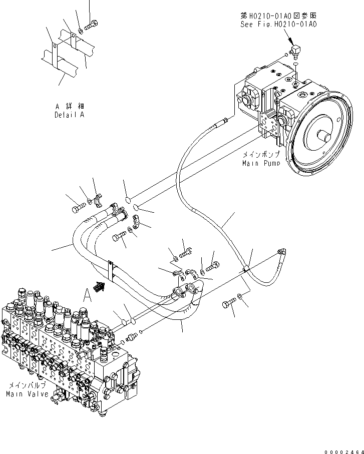 Схема запчастей Komatsu PW200-7K-KA - ЛИНИЯ ПОДАЧИ ГИДРАВЛИКА