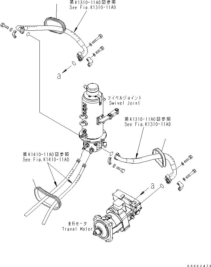 Схема запчастей Komatsu PW200-7K-KA - НИЖН. ТРУБЫ УПЛОТНЕНИЯ ГИДРАВЛИКА