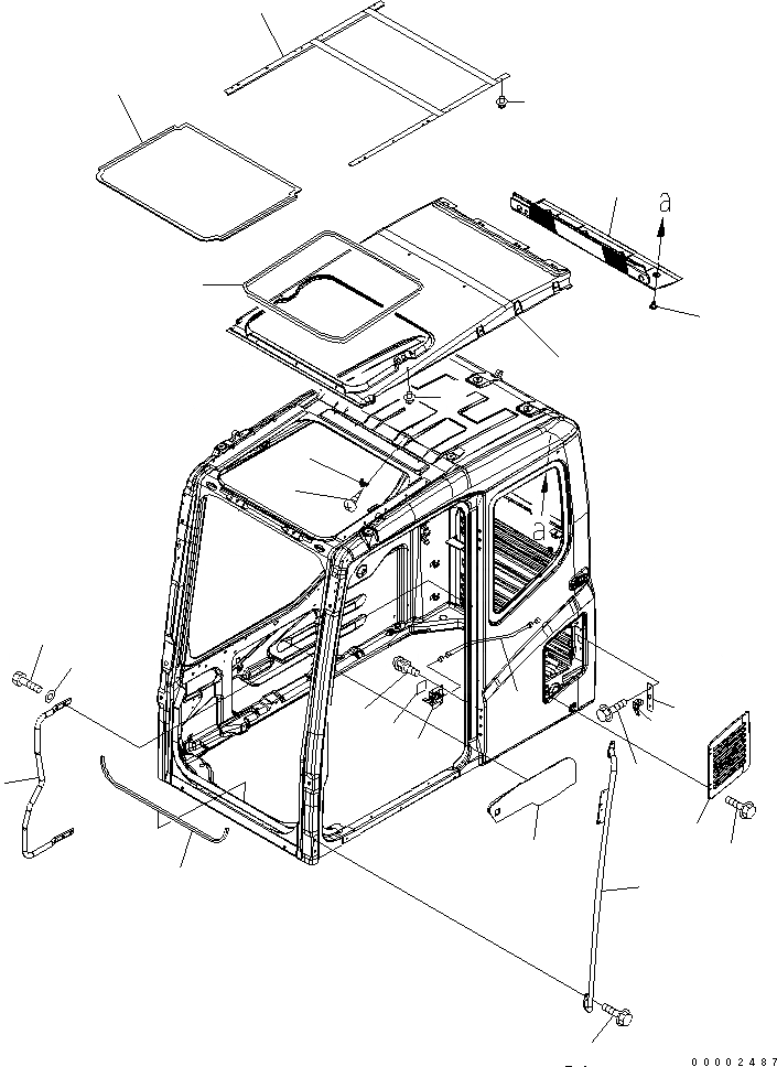 Схема запчастей Komatsu PW200-7K-KA - КАБИНА (АКСЕССУАРЫ) КАБИНА ОПЕРАТОРА И СИСТЕМА УПРАВЛЕНИЯ