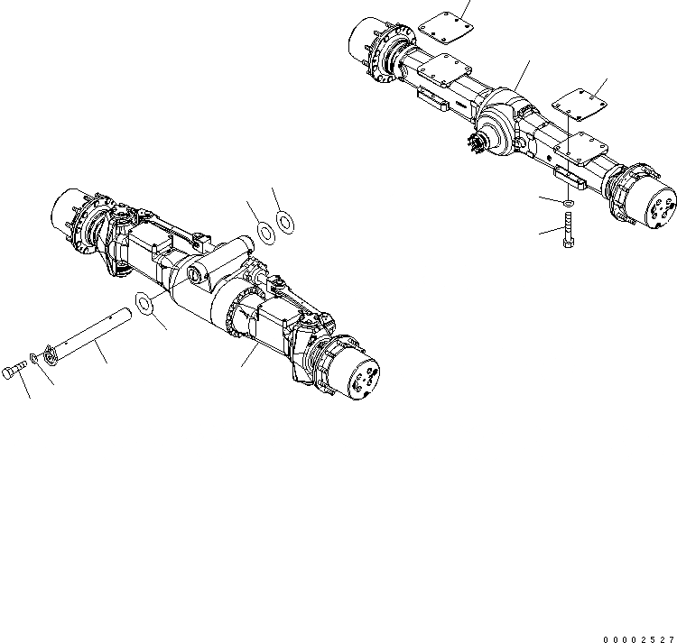 Схема запчастей Komatsu PW200-7K-KA - ШАССИ РАМА (.7M ШИР. МОСТ) SUSPENTION И КОЛЕСА