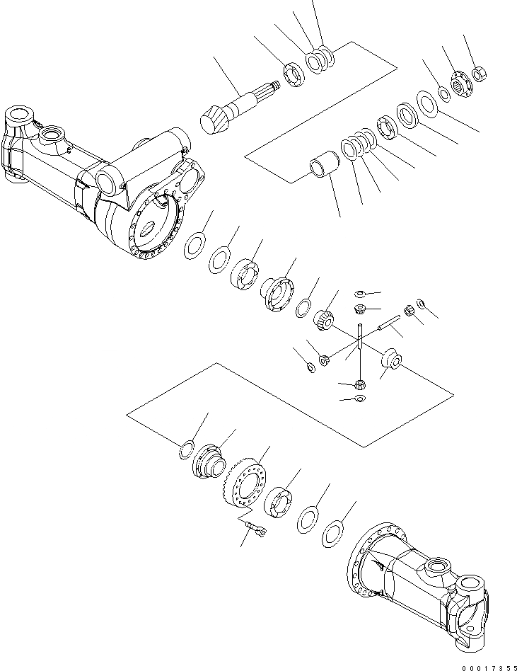 Схема запчастей Komatsu PW200-7K-KA - ПЕРЕДНИЙ МОСТ (/) (.M ШИР.) SUSPENTION И КОЛЕСА