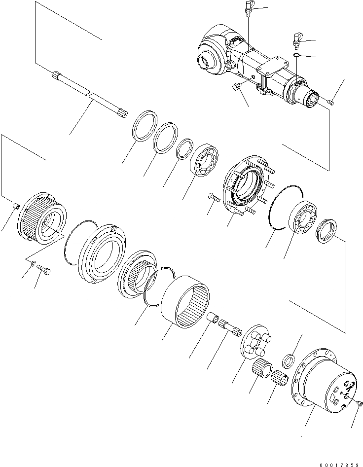 Схема запчастей Komatsu PW200-7K-KA - ЗАДН. МОСТ (/) (.M ШИР.) SUSPENTION И КОЛЕСА