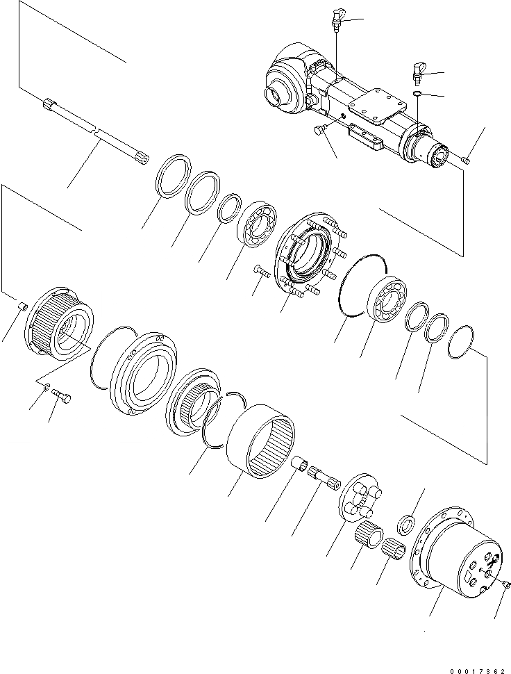 Схема запчастей Komatsu PW200-7K-KA - ЗАДН. МОСТ (/) (.7M ШИР.) SUSPENTION И КОЛЕСА