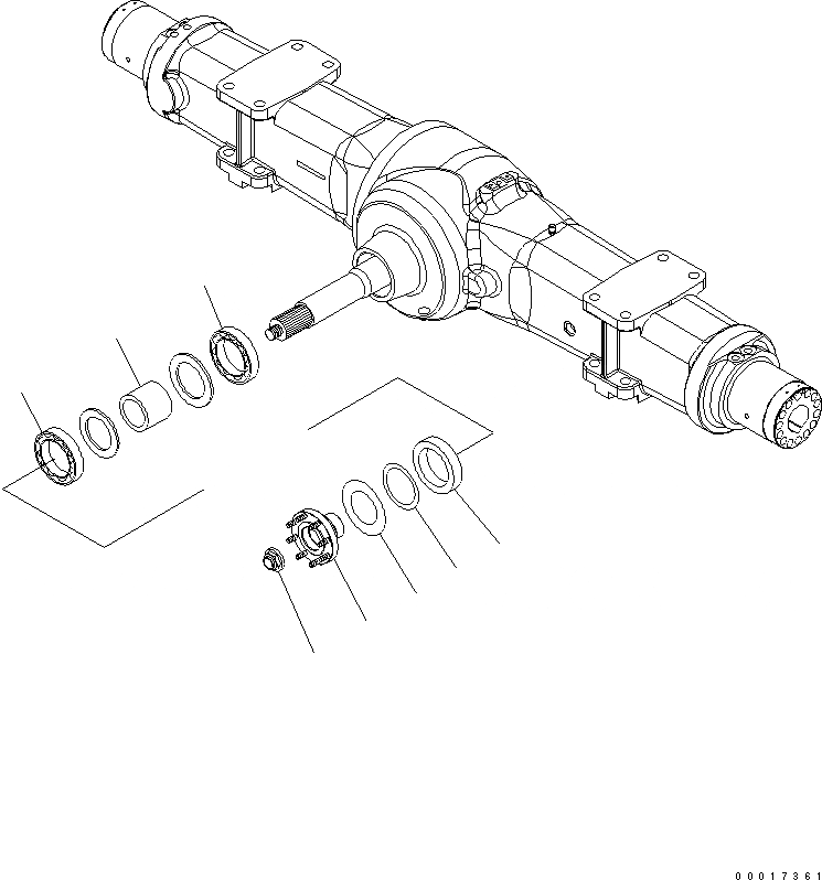 Схема запчастей Komatsu PW200-7K-KA - ЗАДН. МОСТ (/) (.M ШИР.) SUSPENTION И КОЛЕСА