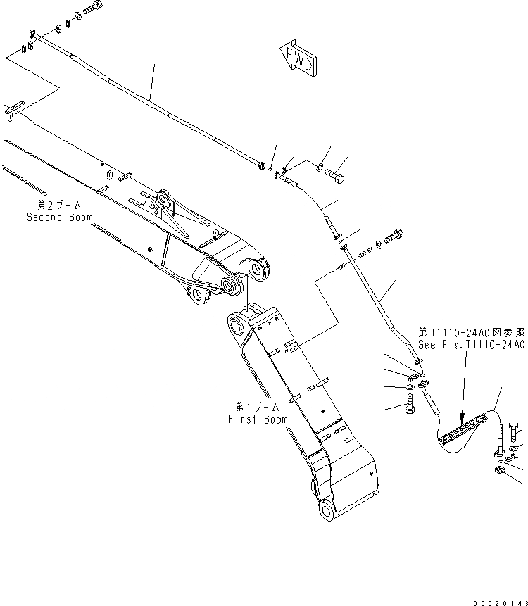 Схема запчастей Komatsu PW200-7K-KA - 2-СЕКЦИОНН. СТРЕЛА (ДОПОЛН. ГИДРОЛИНИЯ) (ГИДРОМОЛОТ ЛИНИЯ) (ТРУБЫ) РАБОЧЕЕ ОБОРУДОВАНИЕ