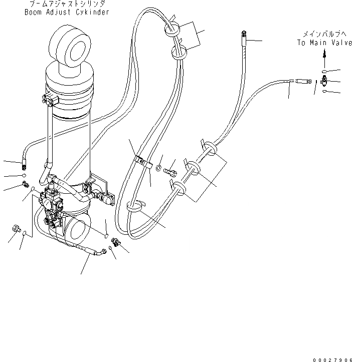 Схема запчастей Komatsu PW200-7K-KA - СТРЕЛА ADJUST ЦИЛИНДР (ГИДРОЛИНИЯ) (С КЛАПАН БЕЗОПАСНОСТИ) (ДЛЯ 2-СЕКЦИОНН. СТРЕЛЫ) РАБОЧЕЕ ОБОРУДОВАНИЕ