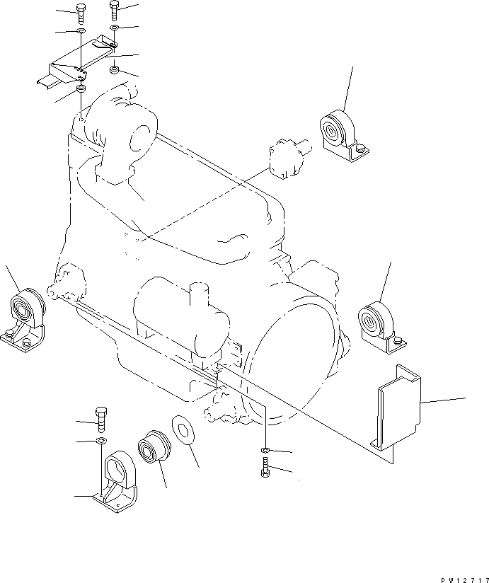 Схема запчастей Komatsu PW200-1 - КРЕПЛЕНИЕ ДВИГАТЕЛЯ КОМПОНЕНТЫ ДВИГАТЕЛЯ