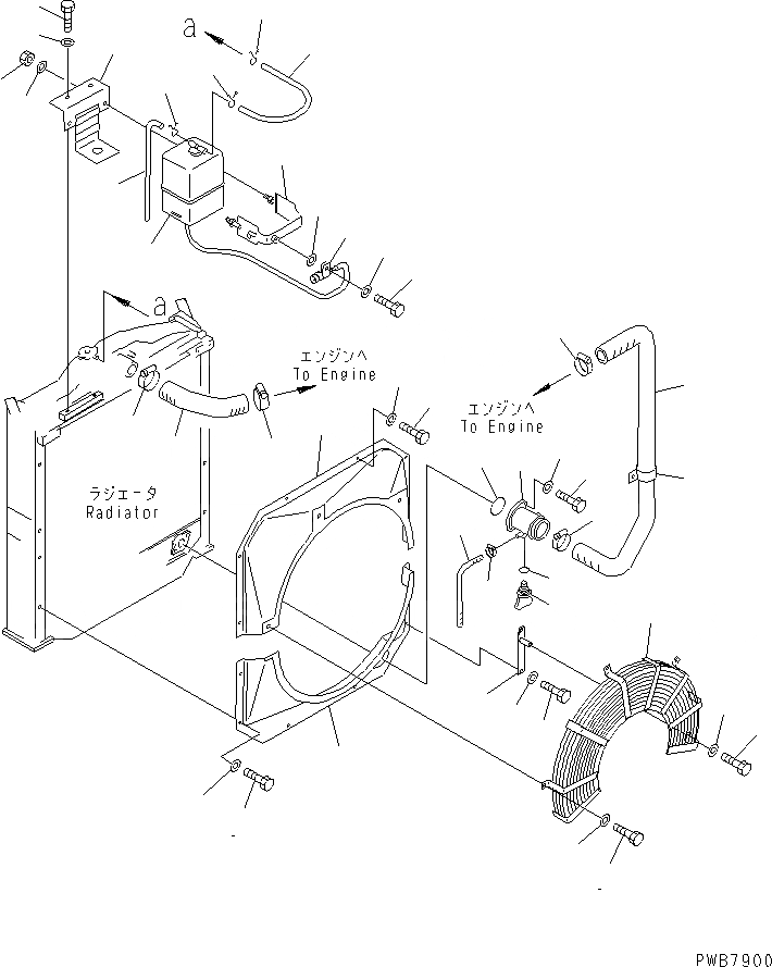 Схема запчастей Komatsu PW200-1 - ЗАЩИТА РАДИАТОРА AND ТРУБЫ(№-) СИСТЕМА ОХЛАЖДЕНИЯ
