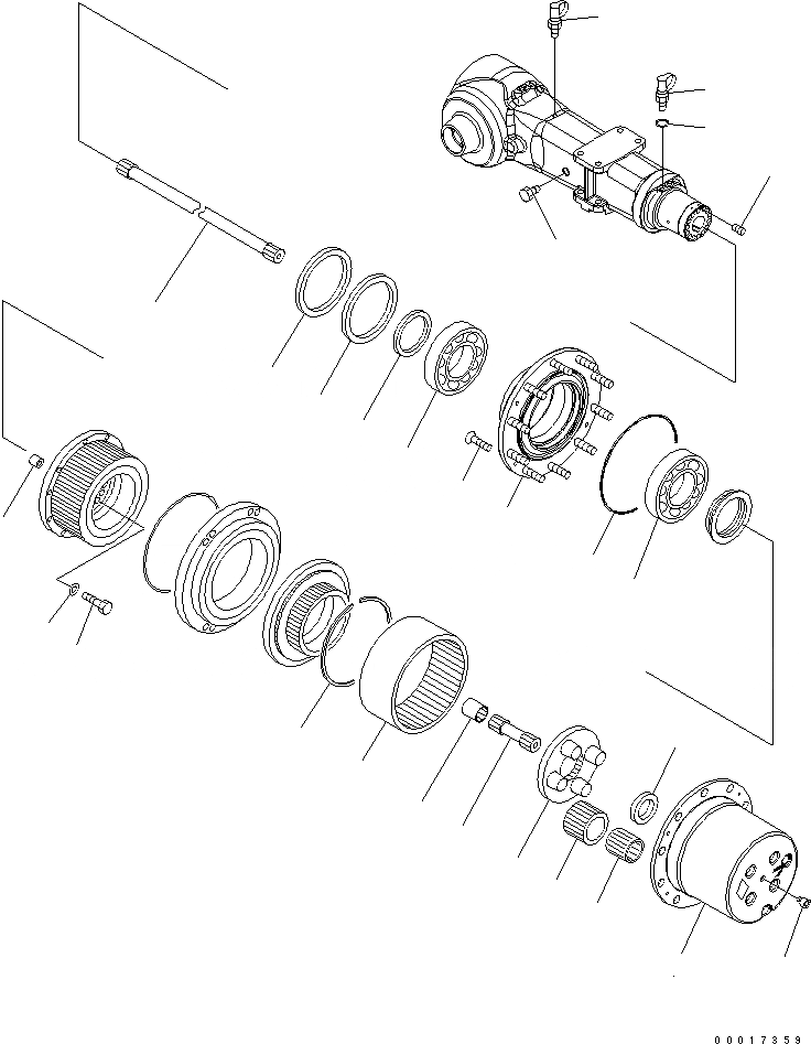 Схема запчастей Komatsu PW200-7 - ЗАДН. МОСТ (/) (.M ШИР.) SUSPENTION И КОЛЕСА