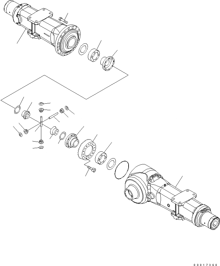 Схема запчастей Komatsu PW200-7 - ЗАДН. МОСТ (/) (.M ШИР.) SUSPENTION И КОЛЕСА