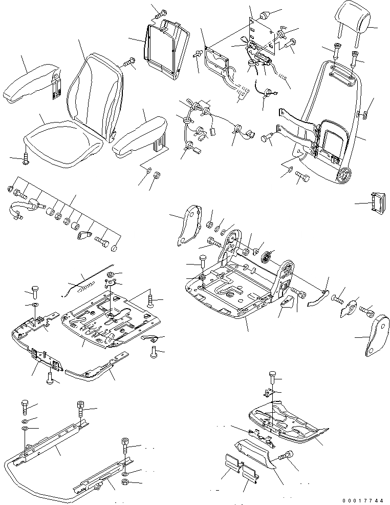 Схема запчастей Komatsu PW200-7K - OPERATORґS СИДЕНЬЕ ASSEMBLY, / (ВОЗД. ПОДВЕСКА) Y ОСНОВН. КОМПОНЕНТЫ И РЕМКОМПЛЕКТЫ