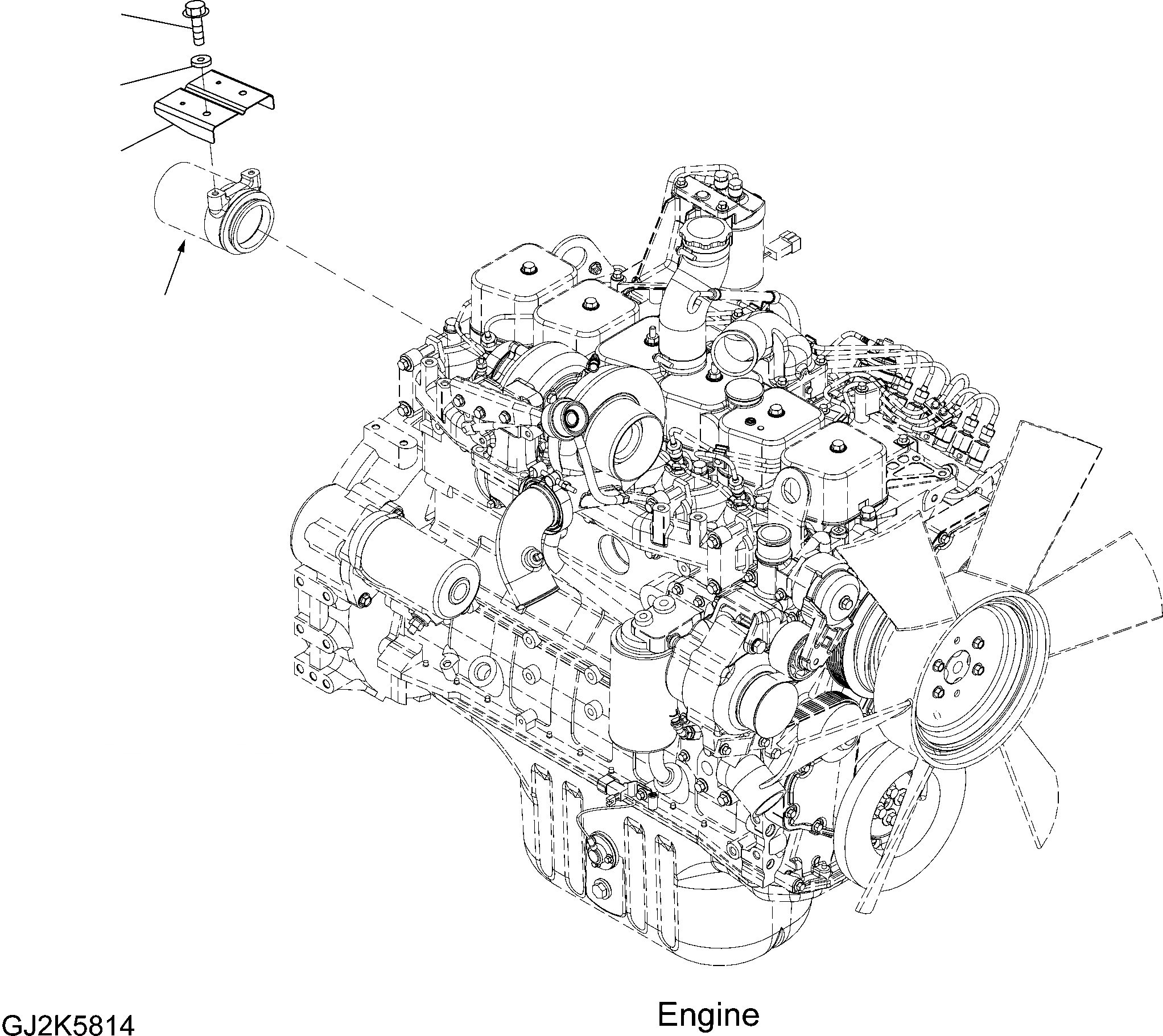 Схема запчастей Komatsu PW200-7E0 - TURBO COVER B КОМПОНЕНТЫ ДВИГАТЕЛЯ