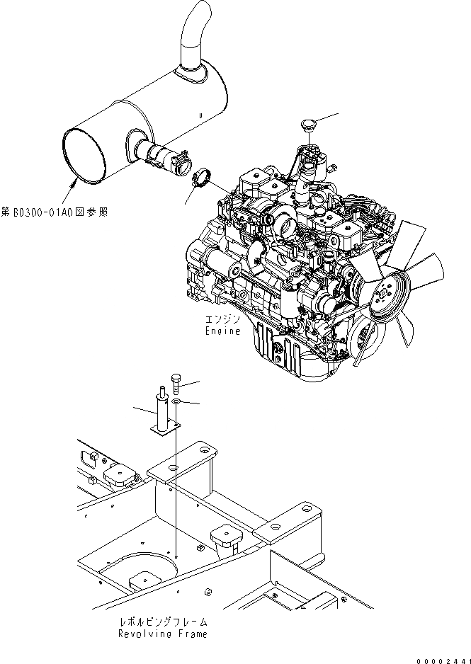 Схема запчастей Komatsu PW200-7 - КОМПОНЕНТЫ ДВИГАТЕЛЯ B КОМПОНЕНТЫ ДВИГАТЕЛЯ