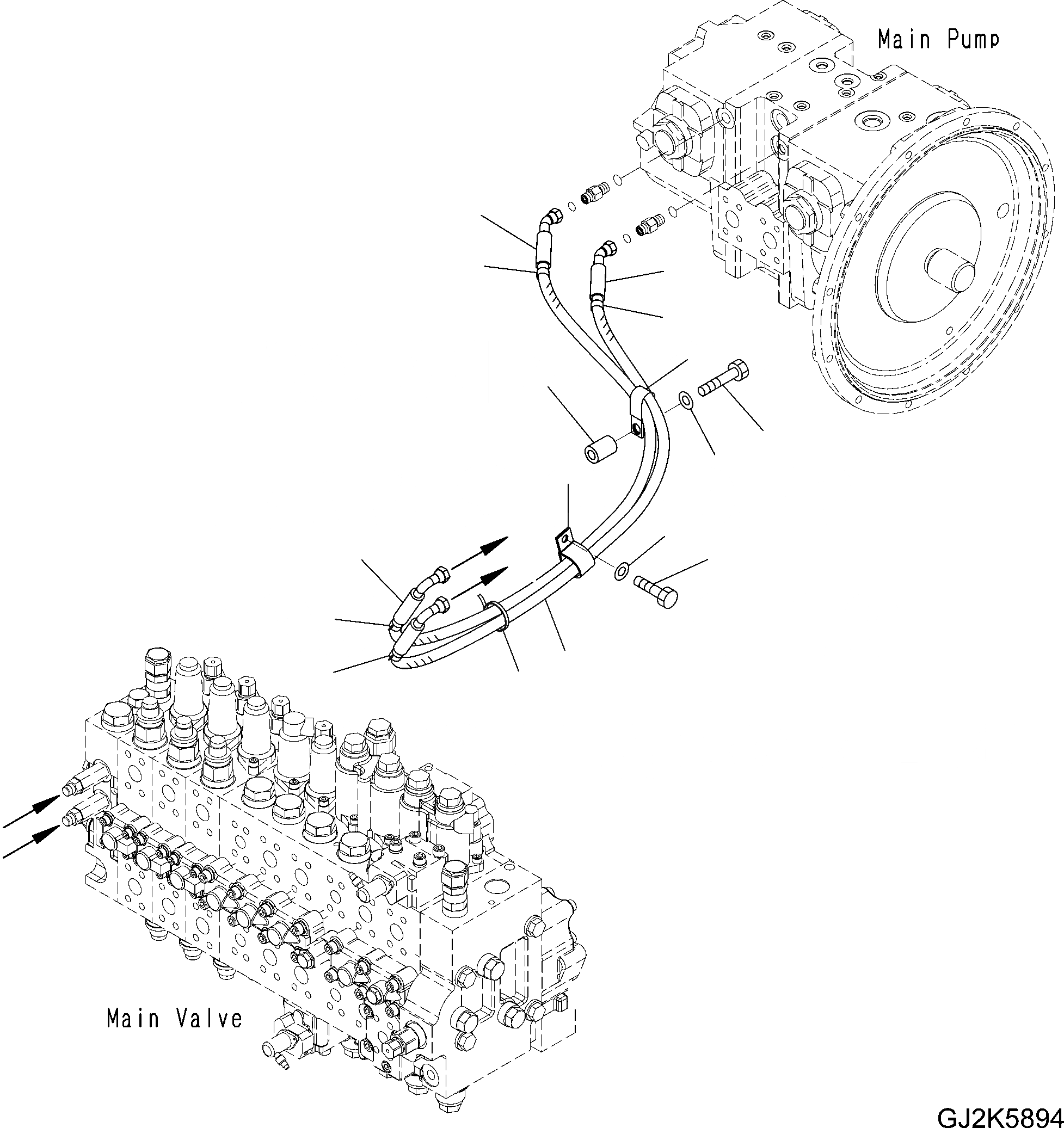 Схема запчастей Komatsu PW200-7 - LS ЛИНИЯ H ГИДРАВЛИКА