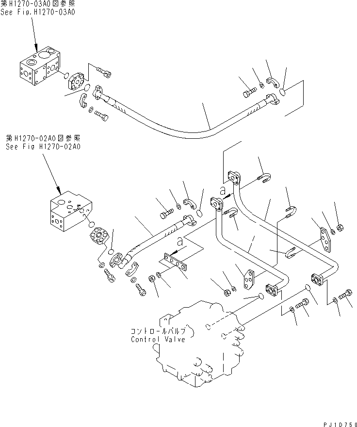 Схема запчастей Komatsu PW210-1 - ДОПОЛН. ГИДРОЛИНИЯ (УПРАВЛЯЮЩ. КЛАПАН - CHANGE ROTOR) ГИДРАВЛИКА