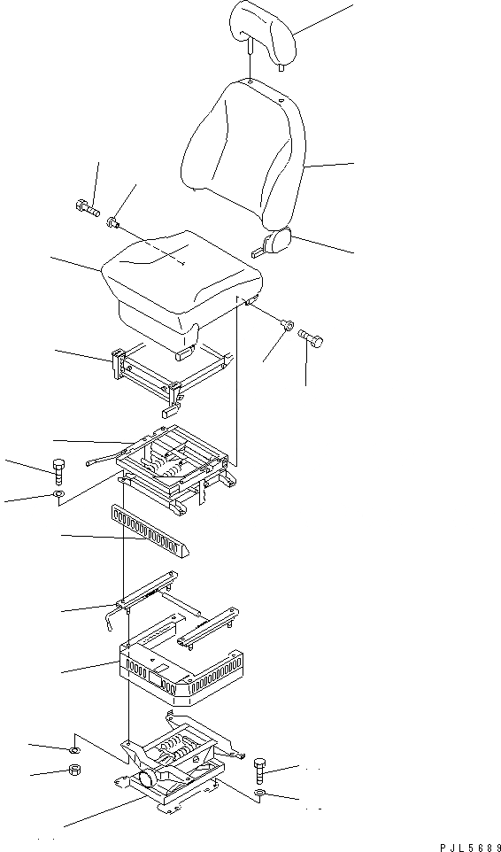 Схема запчастей Komatsu PW210-1 - MULTI ADJASTABLE СИДЕНЬЕ КАБИНА ОПЕРАТОРА И СИСТЕМА УПРАВЛЕНИЯ