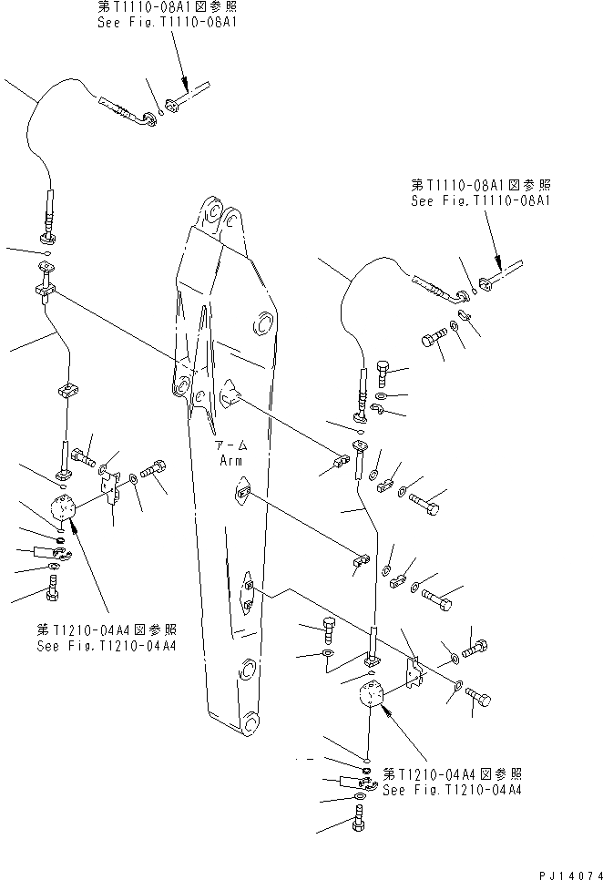 Схема запчастей Komatsu PW210-1 - ДОПОЛН. ГИДРОЛИНИЯ (РУКОЯТЬ) (ДЛЯ .9M РУКОЯТЬ) РАБОЧЕЕ ОБОРУДОВАНИЕ