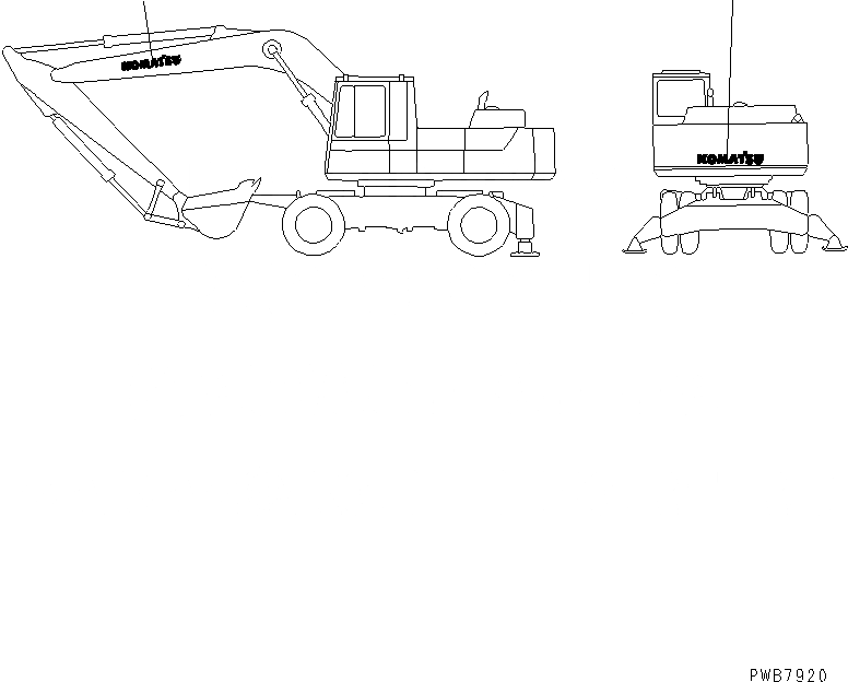 Схема запчастей Komatsu PW210-1 - МАРКИРОВКА (НАВЕСН. ОБОРУД) (ДЛЯ США)(№8-) МАРКИРОВКА