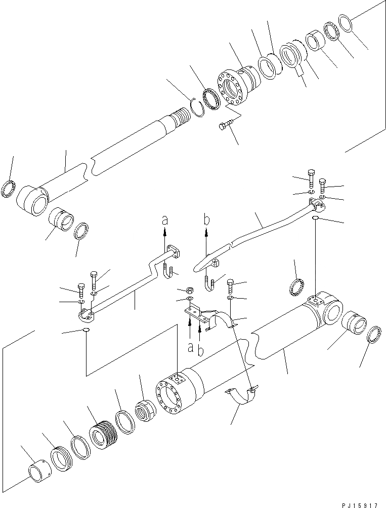 Схема запчастей Komatsu PW210-1 - ЦИЛИНДР СТРЕЛЫ(№-) ОСНОВН. КОМПОНЕНТЫ И РЕМКОМПЛЕКТЫ