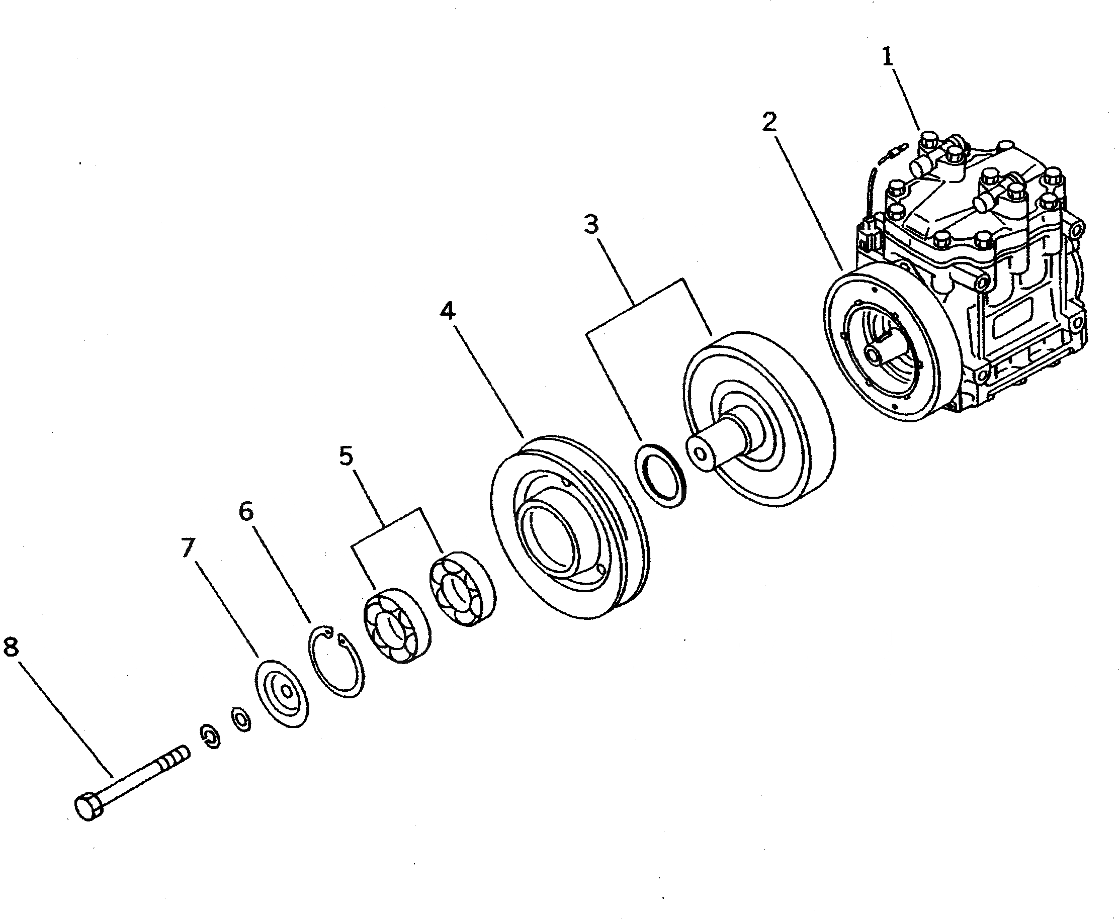 Схема запчастей Komatsu PW210-1 - FREON GAS КОМПРЕССОР (КОНДИЦ. ВОЗДУХА)(№-) ОСНОВН. КОМПОНЕНТЫ И РЕМКОМПЛЕКТЫ