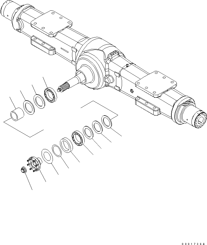 Схема запчастей Komatsu PW220-7K-KA - ЗАДН. МОСТ (/) (.7M ШИР.) SUSPENTION И КОЛЕСА