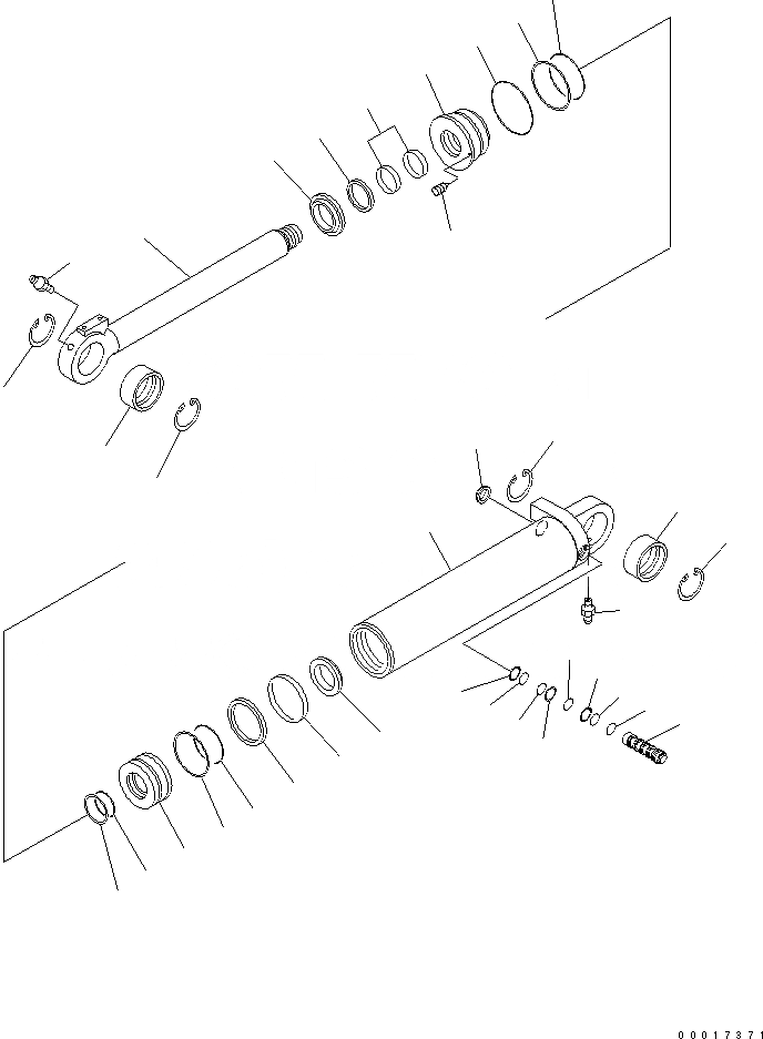 Схема запчастей Komatsu PW220-7K-KA - ЦИЛИНДР ОПОРЫ ОСНОВН. КОМПОНЕНТЫ И РЕМКОМПЛЕКТЫ