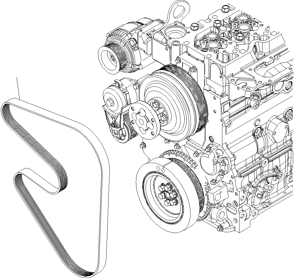 Схема запчастей Komatsu PW220-7E0 - ВЕНТИЛЯТОР ОХЛАЖДЕНИЯ РЕМЕНЬ (ДЛЯ A ГЕНЕРАТОР) AA ДВИГАТЕЛЬ