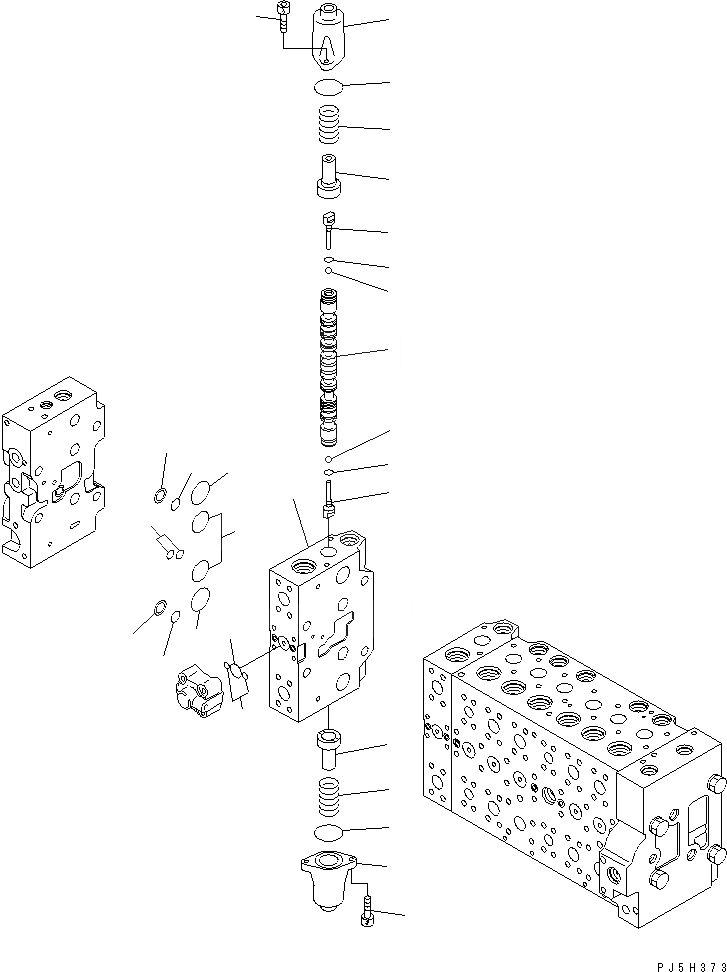 Схема запчастей Komatsu PW220-7E0 - ОСНОВН. КЛАПАН (8-СЕКЦИОНН.) (8/) (ДЛЯ ONE-ЧАСТИ СТРЕЛА) Y ОСНОВН. КОМПОНЕНТЫ И РЕМКОМПЛЕКТЫ