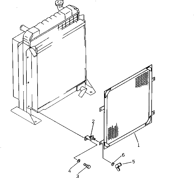 Схема запчастей Komatsu PW60-3 - РЕШЕТКА РАДИАТОРА КОМПОНЕНТЫ ДВИГАТЕЛЯ И ЭЛЕКТРИКА