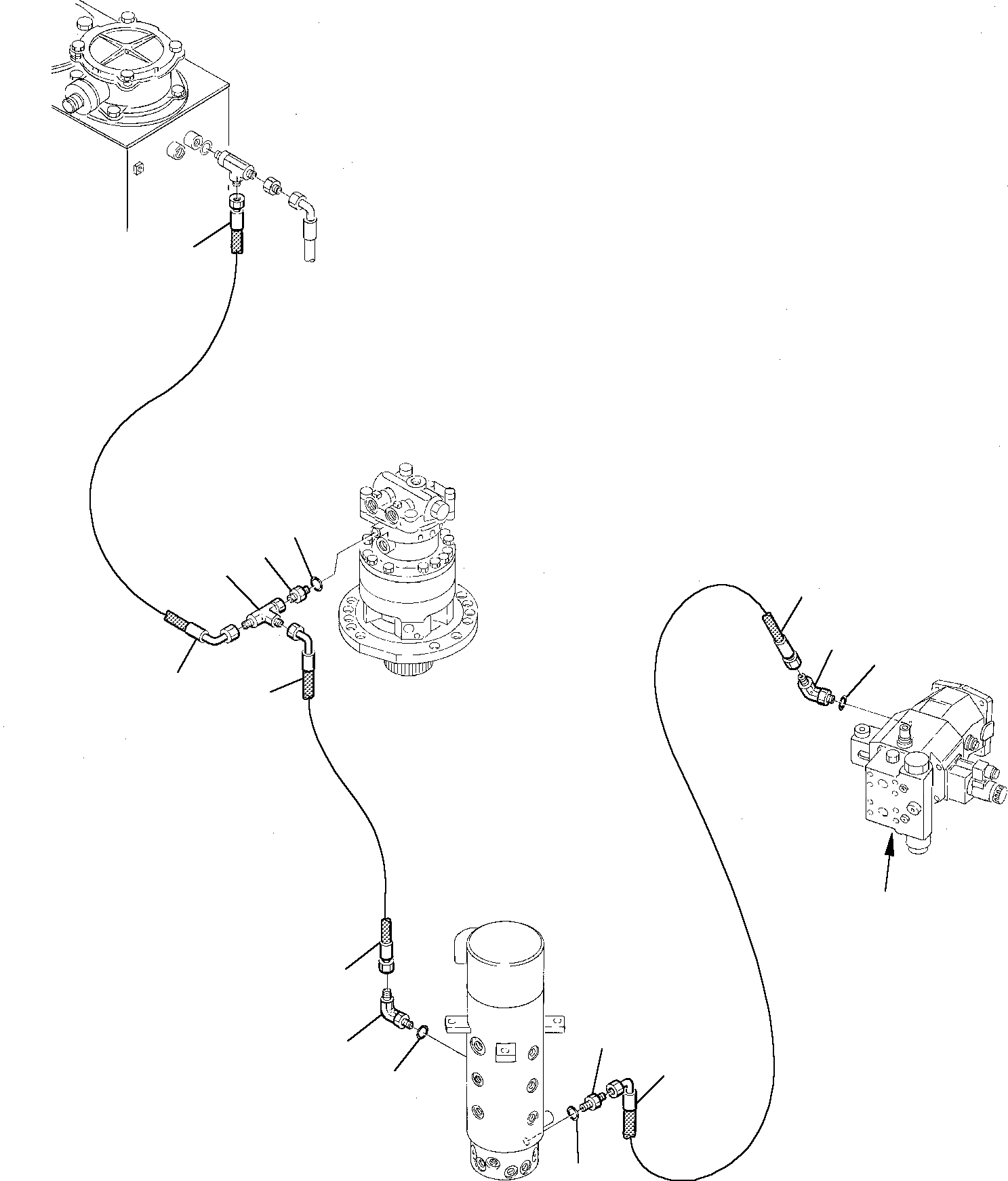 Схема запчастей Komatsu PW75-1 - ГИДРОЛИНИЯ (ВОЗВРАТН. ЛИНИЯ) ХОДОВАЯ