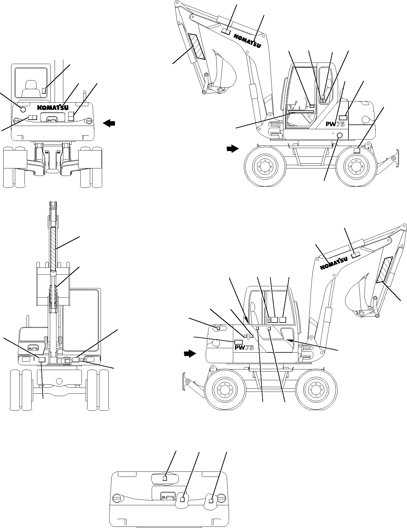 Схема запчастей Komatsu PW75-1 - МАРКИРОВКА МАРКИРОВКА