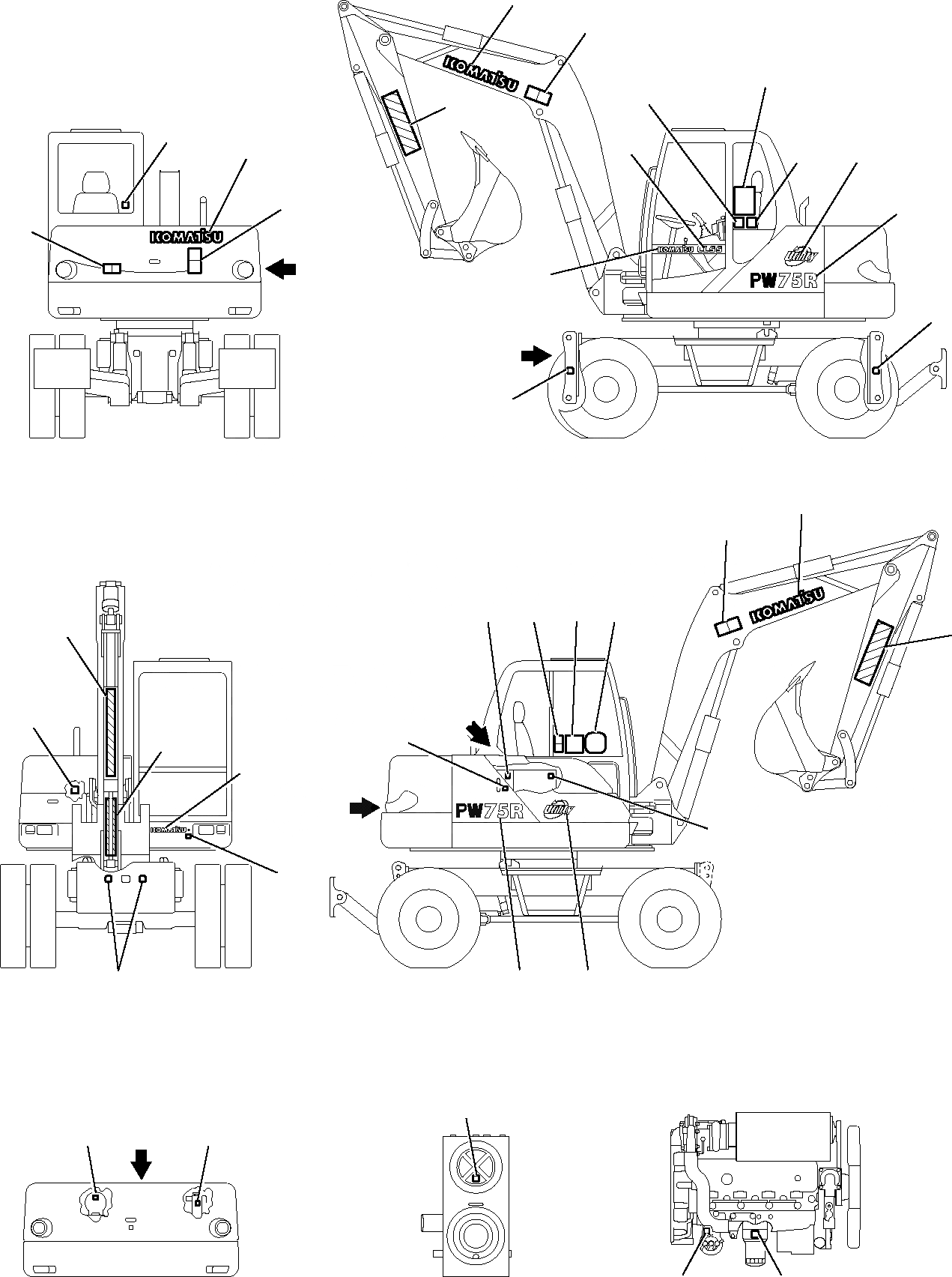 Схема запчастей Komatsu PW75R-2 - МАРКИРОВКА МАРКИРОВКА