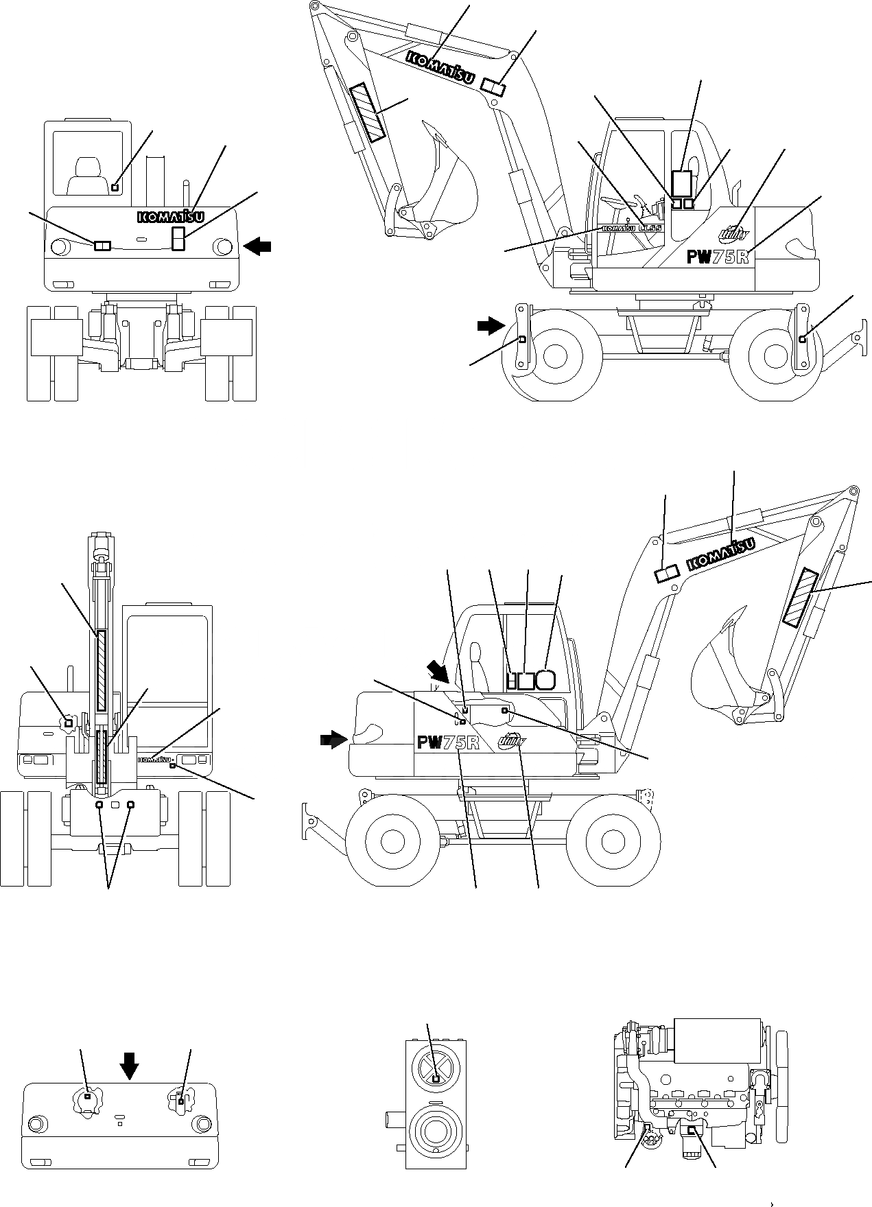 Схема запчастей Komatsu PW75R-2 - МАРКИРОВКА МАРКИРОВКА