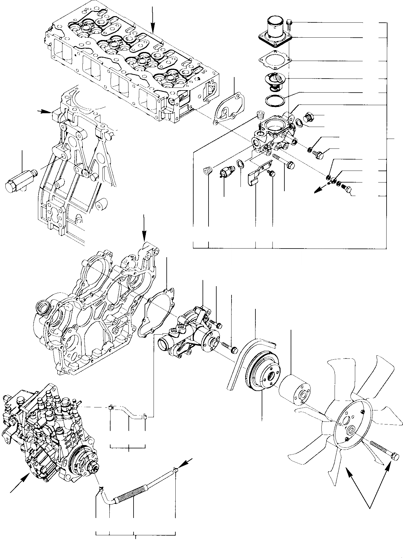 Схема запчастей Komatsu PW75R-2 - СИСТЕМА ОХЛАЖДЕНИЯ ДВИГАТЕЛЬ