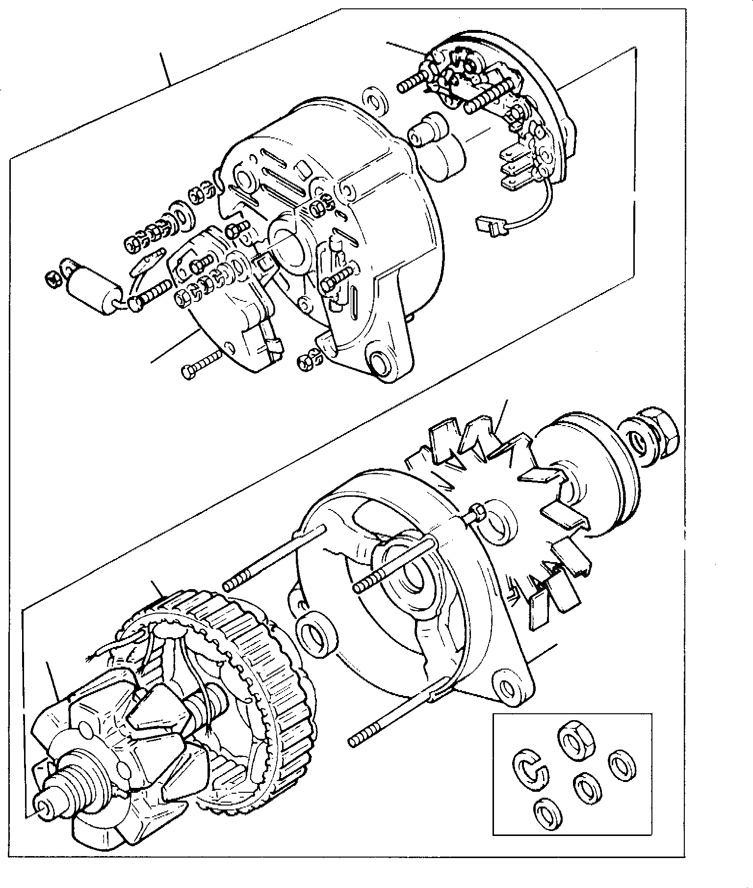 Схема запчастей Komatsu PW95-1 - ГЕНЕРАТОР ГОЛОВКА ЦИЛИНДРОВ