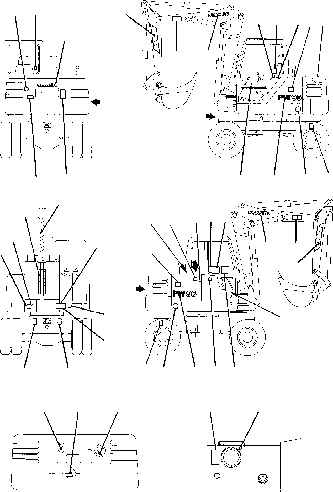 Схема запчастей Komatsu PW95-1 - МАРКИРОВКА МАРКИРОВКА