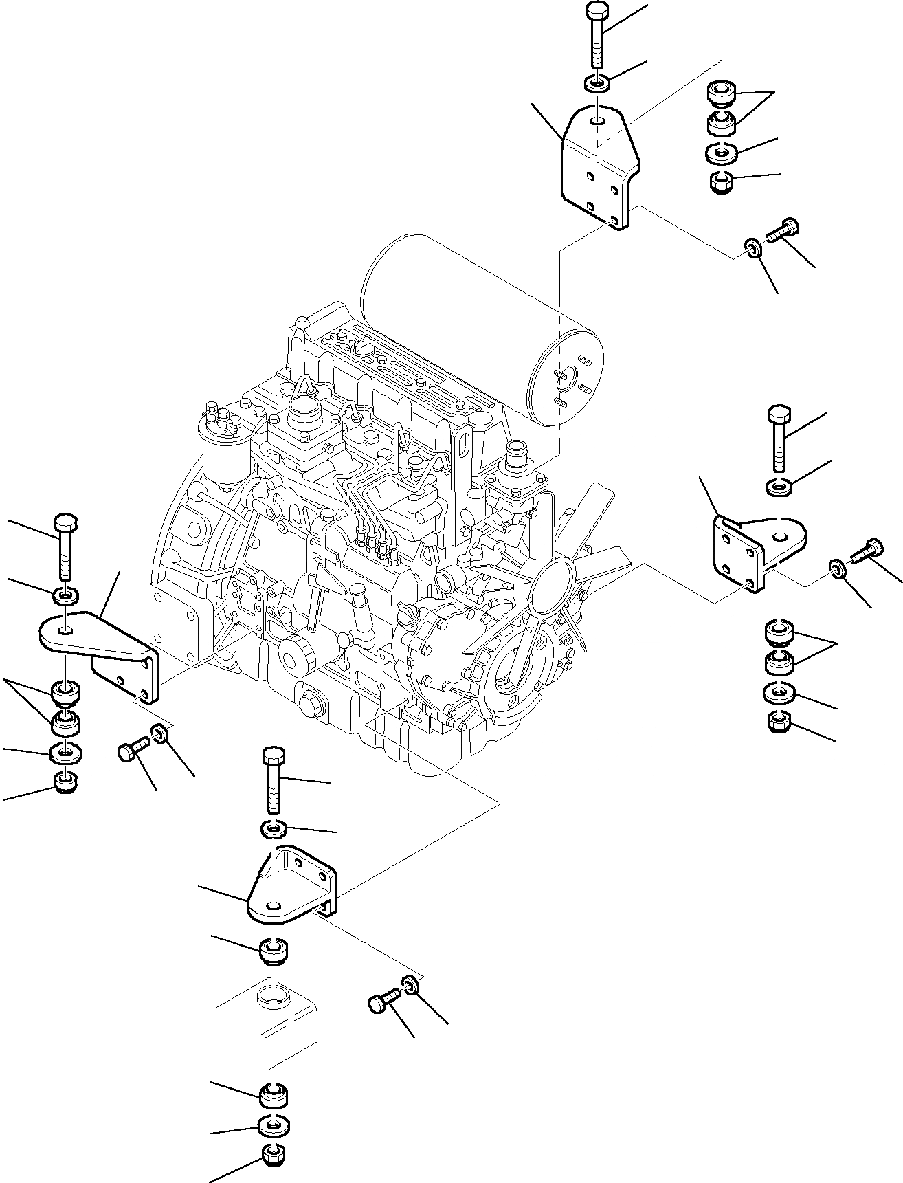 Схема запчастей Komatsu PW95R-2 - КРЕПЛЕНИЕ ДВИГАТЕЛЯ КОМПОНЕНТЫ ДВИГАТЕЛЯ И ЭЛЕКТРИКА