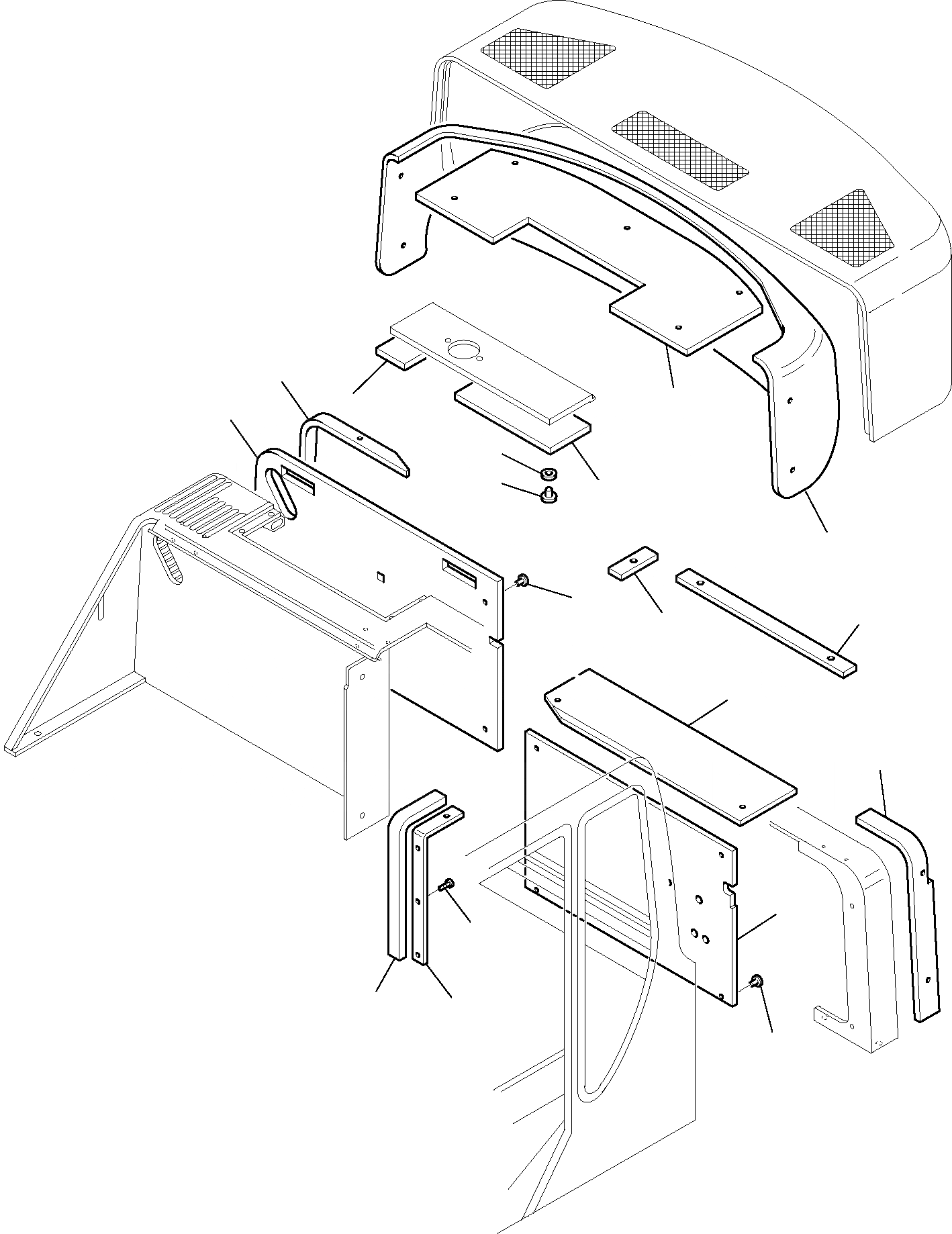 Схема запчастей Komatsu PW95R-2 - SOUND-ЗАЩИТАING ЧАСТИ КОРПУСА И КАБИНА