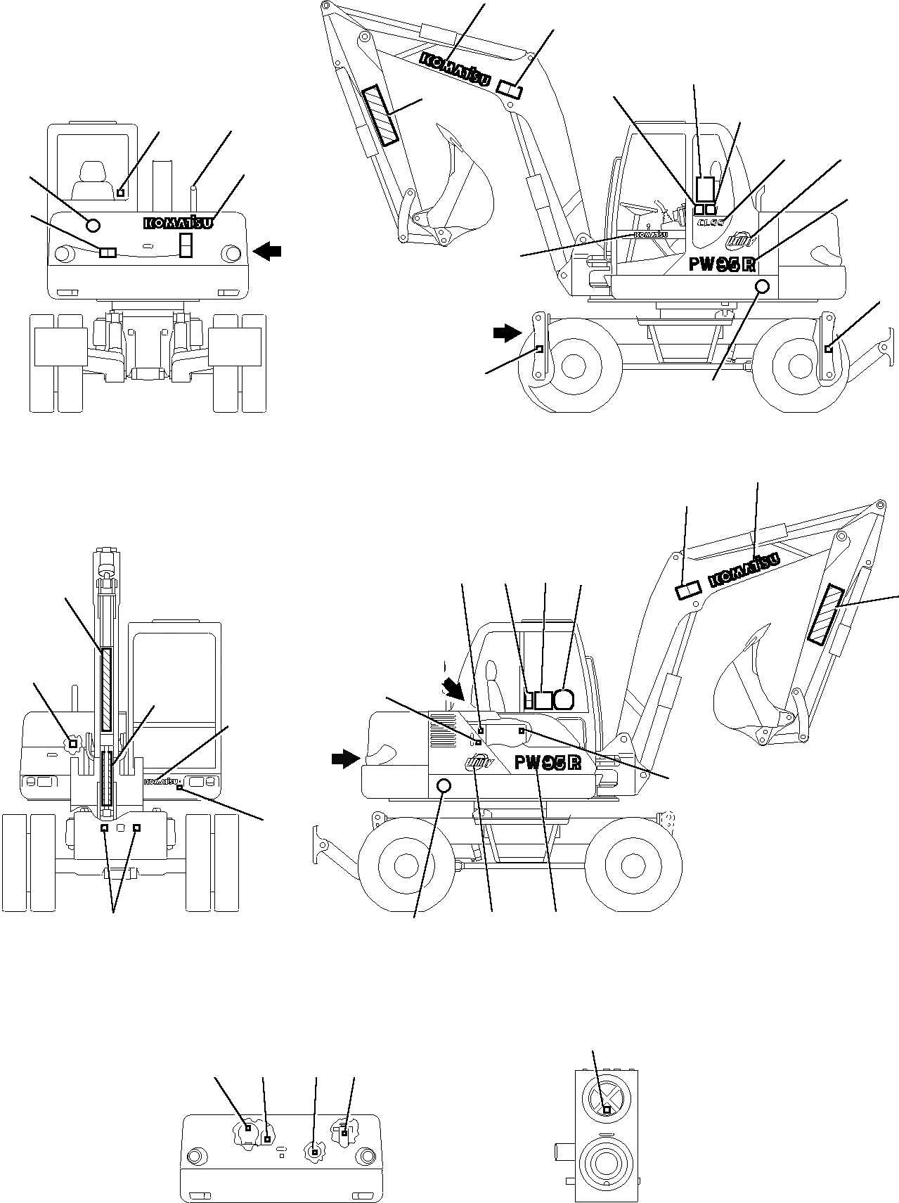 Схема запчастей Komatsu PW95R-2 - МАРКИРОВКА МАРКИРОВКА