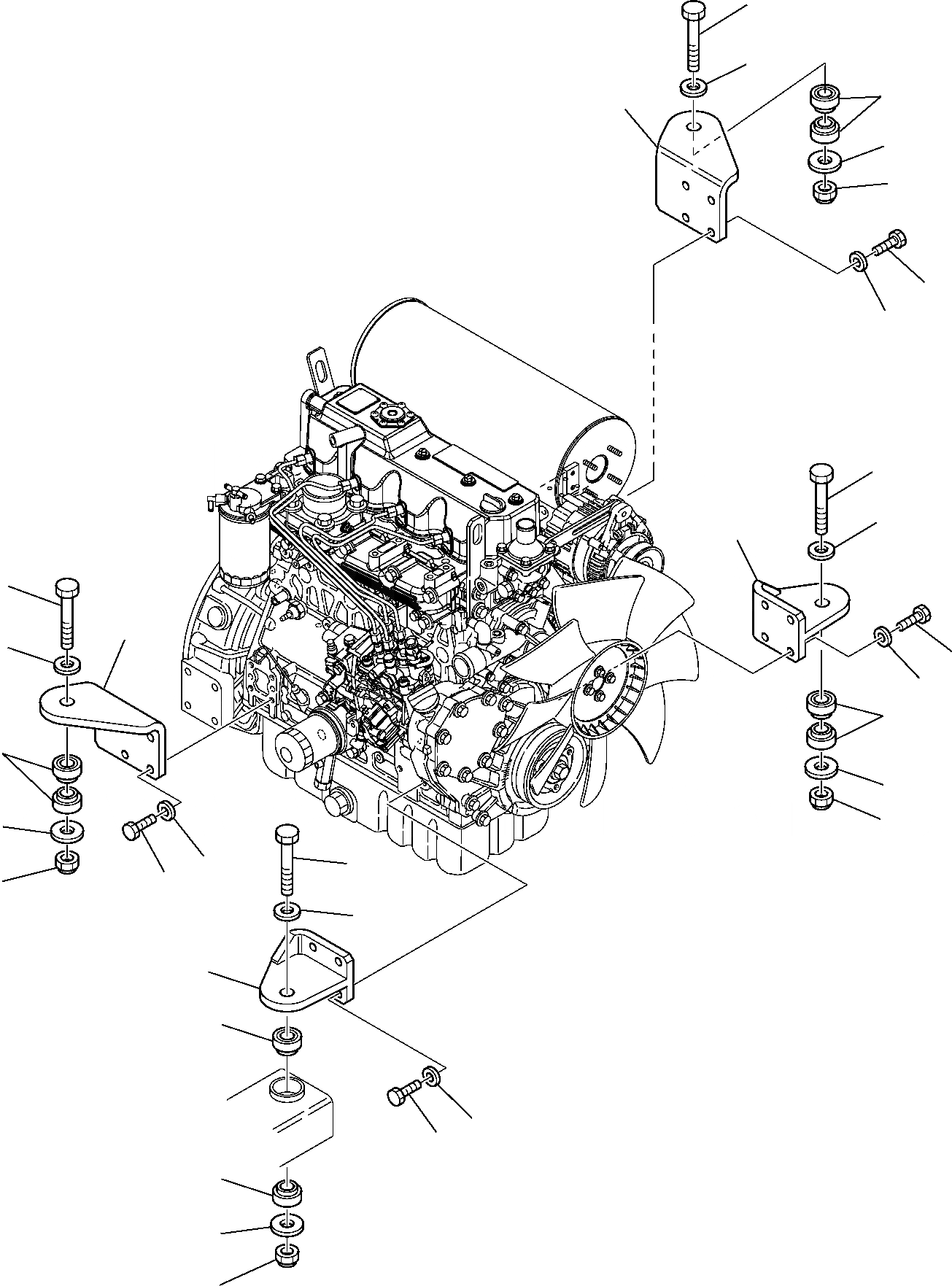 Схема запчастей Komatsu PW95R-2 - КРЕПЛЕНИЕ ДВИГАТЕЛЯ КОМПОНЕНТЫ ДВИГАТЕЛЯ И ЭЛЕКТРИКА