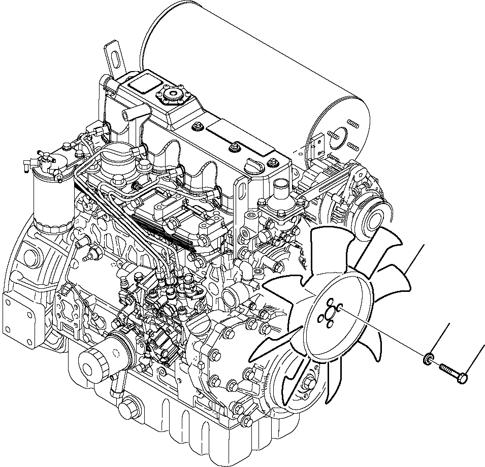 Схема запчастей Komatsu PW95R-2 - ВЕНТИЛЯТОР ДВИГ-ЛЯ КОМПОНЕНТЫ ДВИГАТЕЛЯ И ЭЛЕКТРИКА