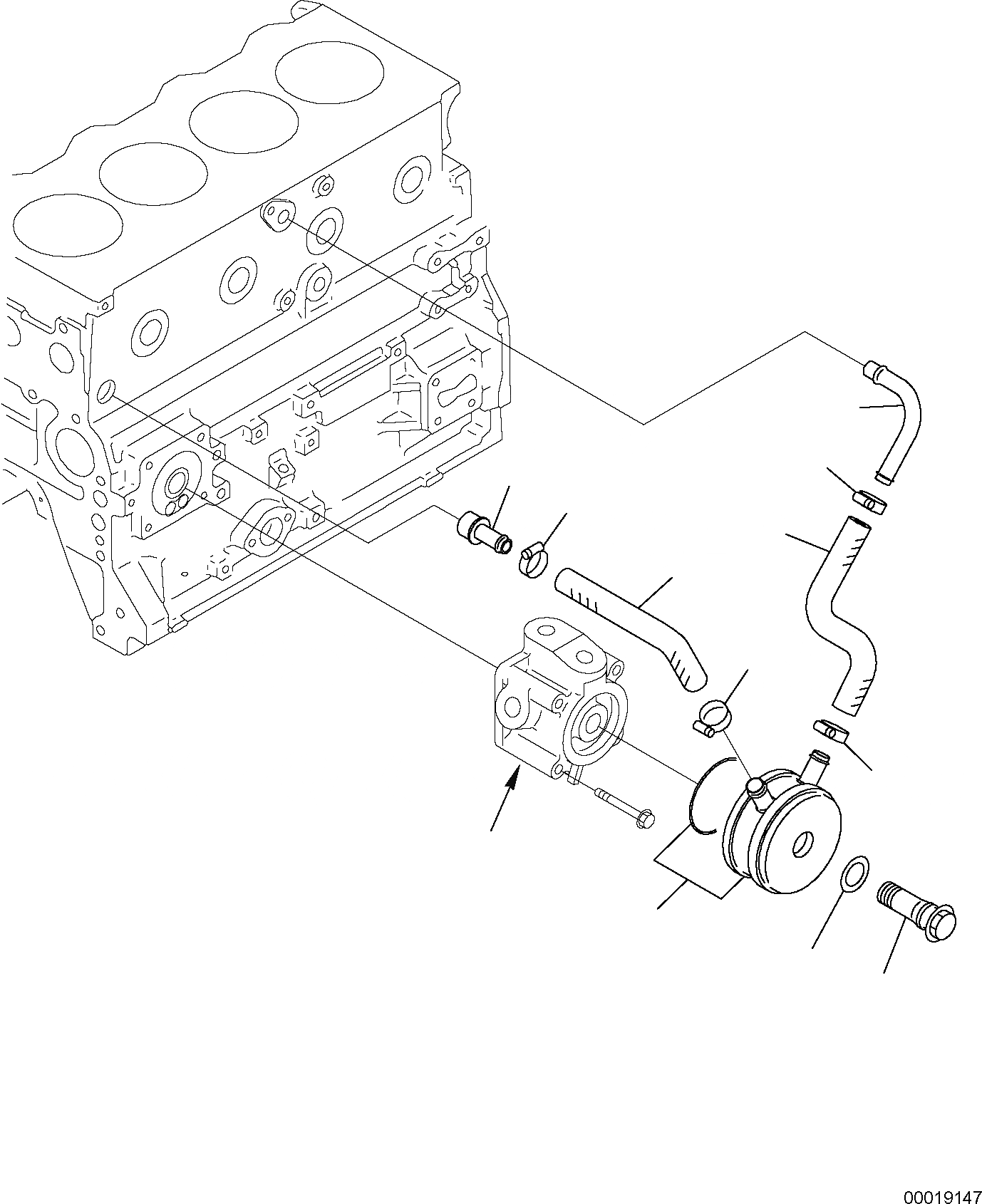 Схема запчастей Komatsu PW98MR-6 - МАСЛООХЛАДИТЕЛЬ ДВИГАТЕЛЬ БЛОК
