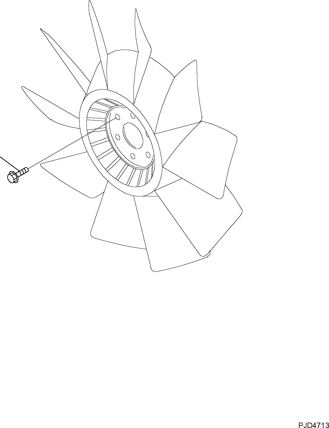 Схема запчастей Komatsu PW98MR-6 - ВЕНТИЛЯТОР ОХЛАЖДЕНИЯ БОЛТ ДВИГАТЕЛЬ БЛОК