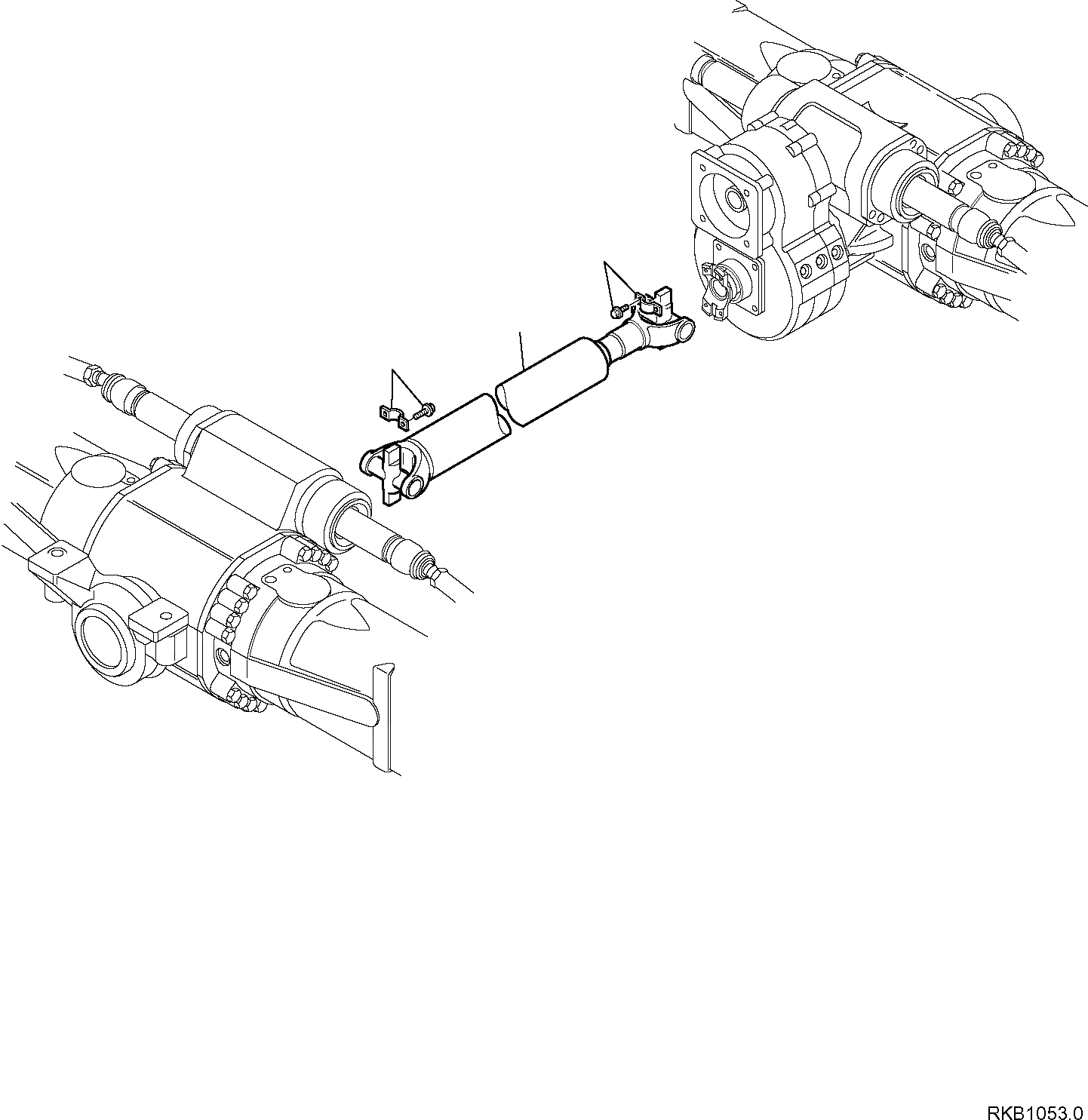 Схема запчастей Komatsu PW98MR-6 - КАРДАНН. ВАЛ НИЖН.CARRIAGE